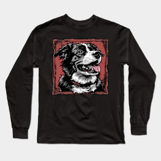 Retro Art Australian Shepherd Dog Lover Long Sleeve T-Shirt